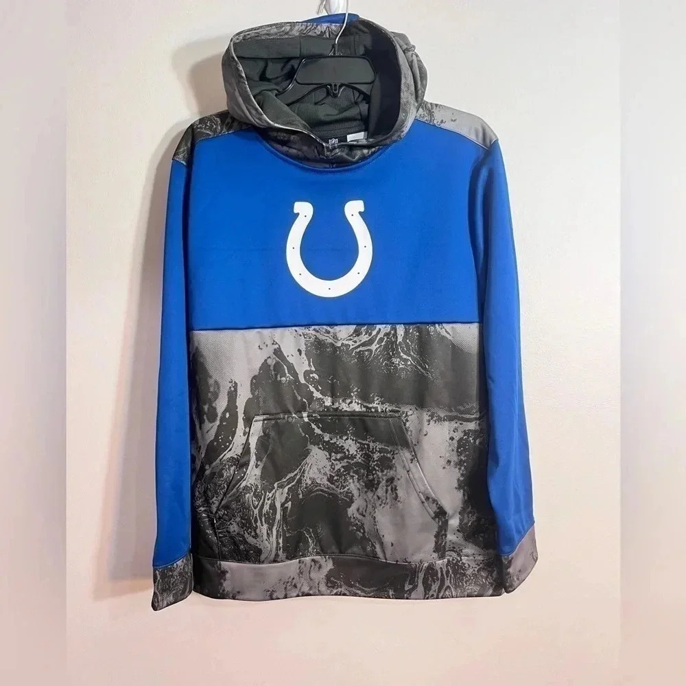 NFL Team Apparel Youth Indianapolis Colts All Out Blitz Team Color Hoodie SizeXL